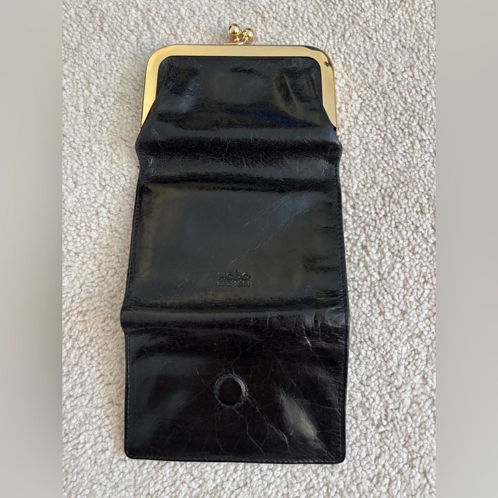 Elegant Black Leather Wallet by HOBO - Picture 4 of 12
